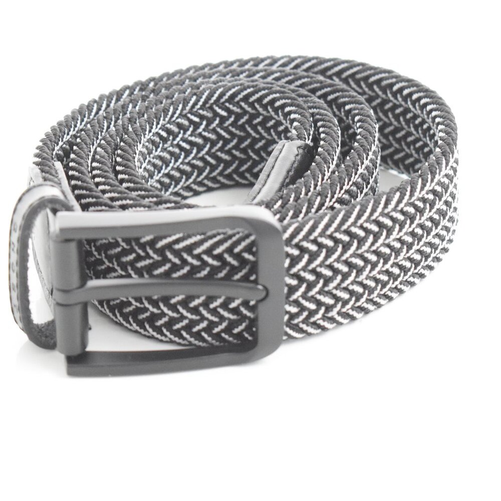 Ghost Max Woven Stretch Golf Belt - Black and White